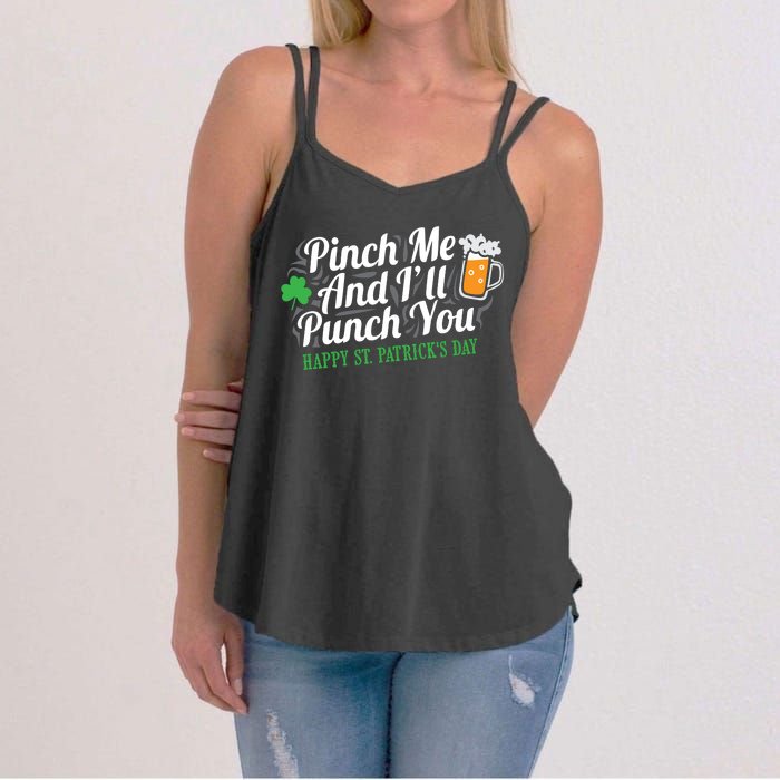 Pinch Me And I'll Punch You St Patrick's Day Women's Strappy Tank