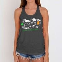 Pinch Me And I'll Punch You St Patrick's Day Women's Knotted Racerback Tank