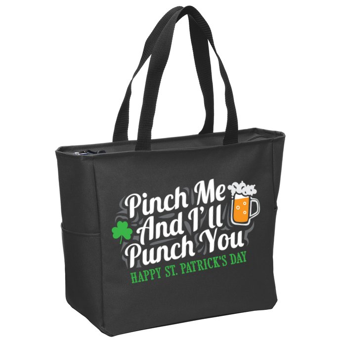 Pinch Me And I'll Punch You St Patrick's Day Zip Tote Bag