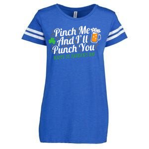 Pinch Me And I'll Punch You St Patrick's Day Enza Ladies Jersey Football T-Shirt