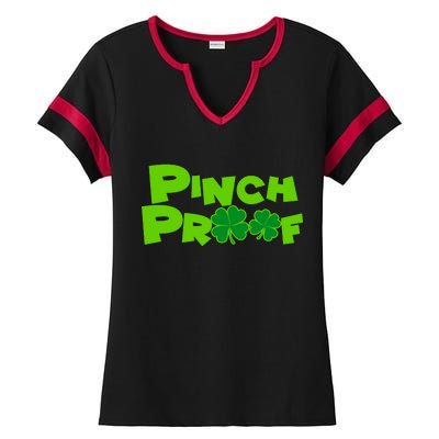 Pinch Proof Irish Shamrocks Ladies Halftime Notch Neck Tee