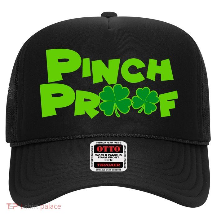 Pinch Proof Irish Shamrocks High Crown Mesh Back Trucker Hat
