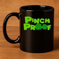 Pinch Proof Irish Shamrocks 11oz C Handle Ceramic Mug