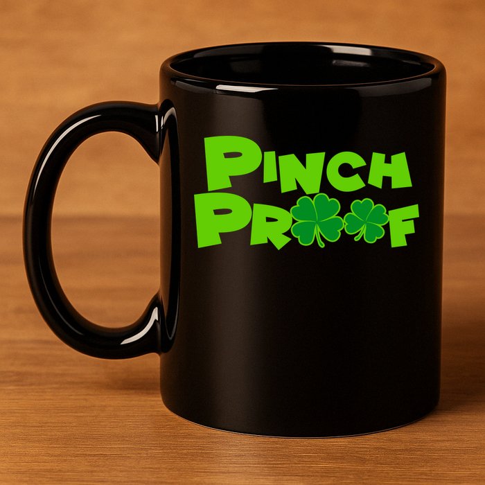 Pinch Proof Irish Shamrocks 11oz C Handle Ceramic Mug
