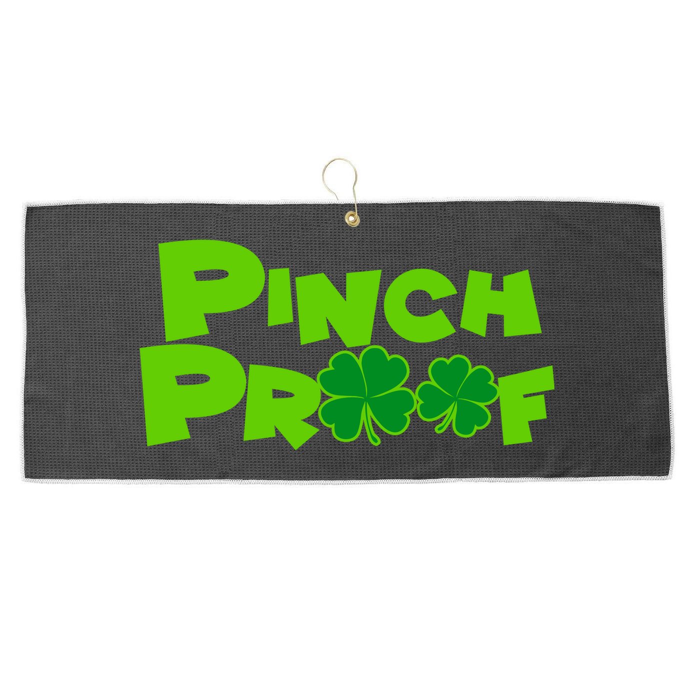 Pinch Proof Irish Shamrocks Large Microfiber Waffle Golf Towel