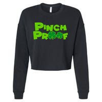 Pinch Proof Irish Shamrocks Cropped Pullover Crew