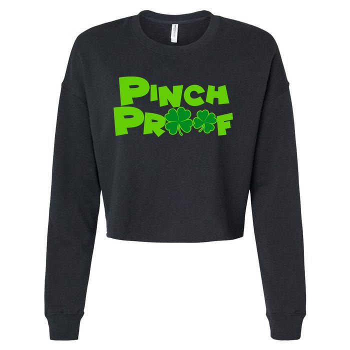 Pinch Proof Irish Shamrocks Cropped Pullover Crew