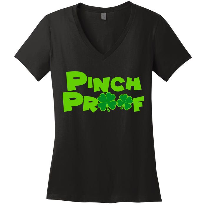 Pinch Proof Irish Shamrocks Women's V-Neck T-Shirt