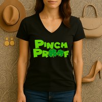 Pinch Proof Irish Shamrocks Women's V-Neck T-Shirt