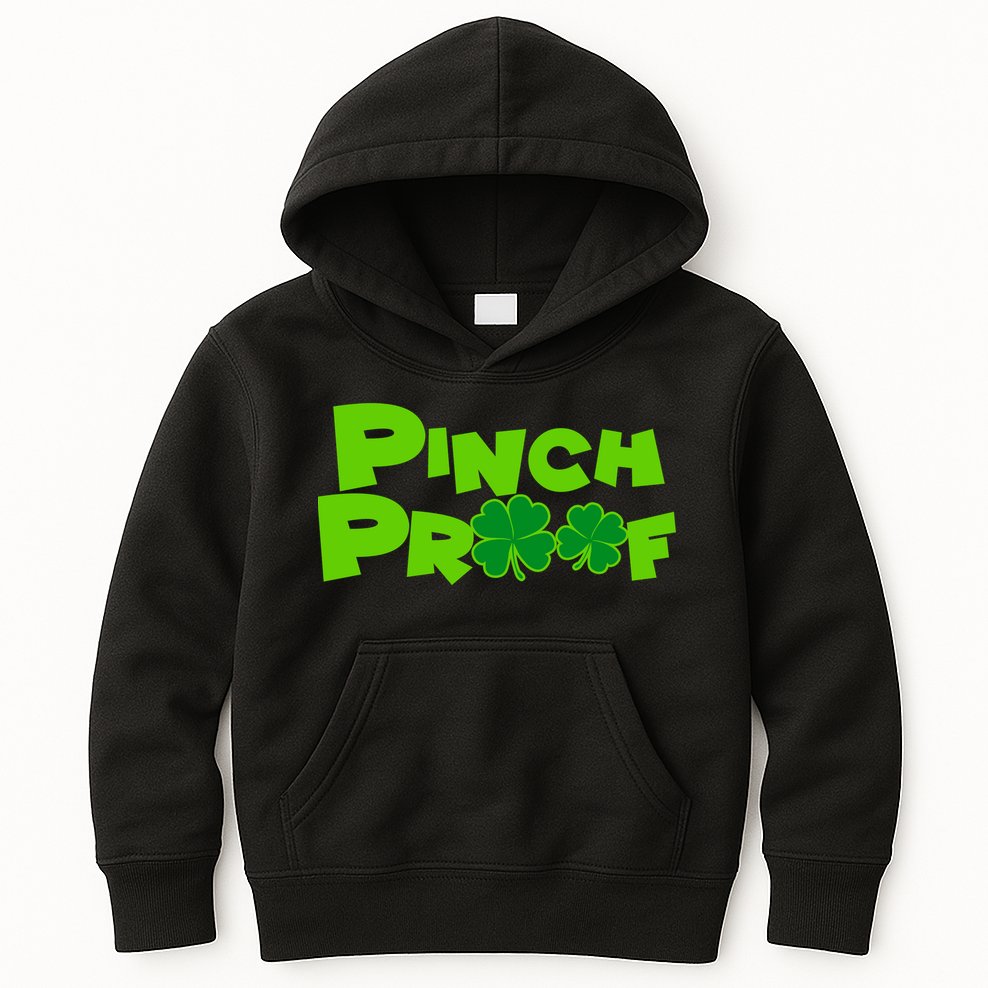 Pinch Proof Irish Shamrocks Kids Hoodie