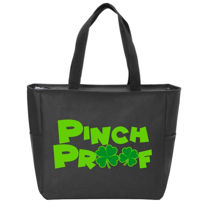 Pinch Proof Irish Shamrocks Zip Tote Bag