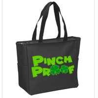 Pinch Proof Irish Shamrocks Zip Tote Bag