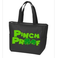 Pinch Proof Irish Shamrocks Zip Tote Bag
