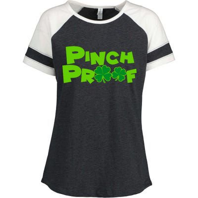 Pinch Proof Irish Shamrocks Enza Ladies Jersey Colorblock Tee