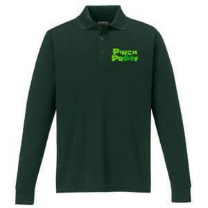 Pinch Proof Irish Shamrocks Performance Long Sleeve Polo