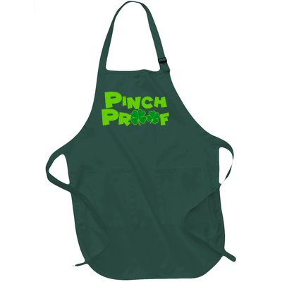 Pinch Proof Irish Shamrocks Full-Length Apron With Pockets