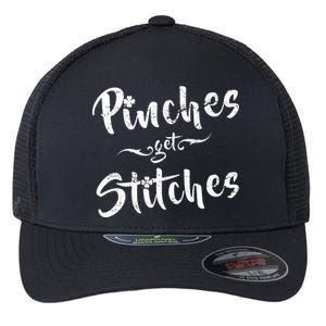 Pinches Get Stitches Funny St. Patrick's Day Flexfit Unipanel Trucker Cap