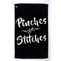 Pinches Get Stitches Funny St. Patrick's Day Golf Towel