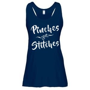 Pinches Get Stitches Funny St. Patrick's Day Ladies Essential Flowy Tank