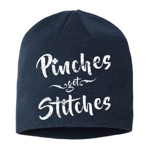 Pinches Get Stitches Funny St. Patrick's Day Sustainable Beanie