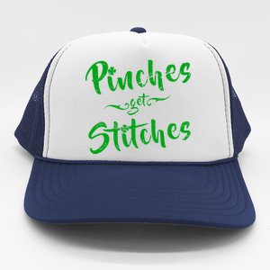 Pinches Get Stitches Funny St. Patrick's Day Trucker Hat