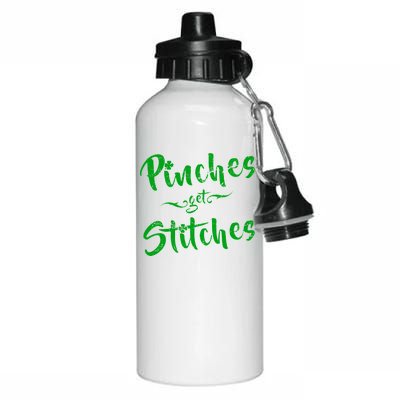 Pinches Get Stitches Funny St. Patrick's Day Aluminum Water Bottle