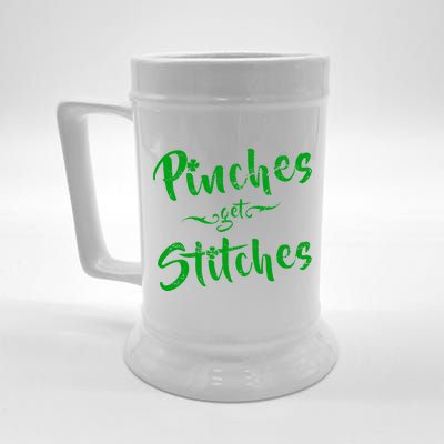 Pinches Get Stitches Funny St. Patrick's Day Beer Stein