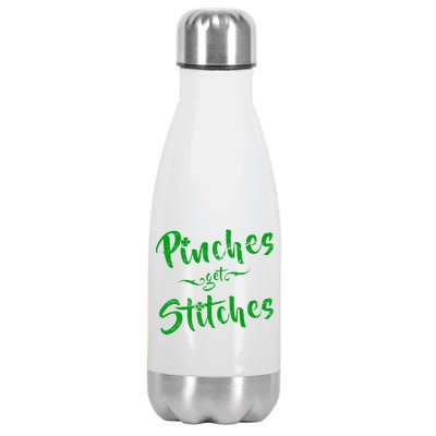 Pinches Get Stitches Funny St. Patrick's Day Stainless Steel Insulated Water Bottle