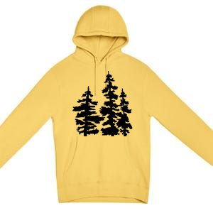 Pine Trees Illustration Premium Pullover Hoodie