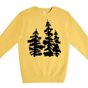 Pine Trees Illustration Premium Crewneck Sweatshirt