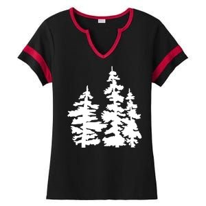 Pine Trees Illustration Ladies Halftime Notch Neck Tee