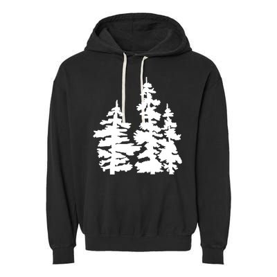 Pine Trees Illustration Garment-Dyed Fleece Hoodie