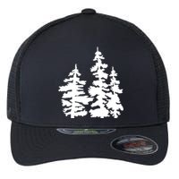 Pine Trees Illustration Flexfit Unipanel Trucker Cap