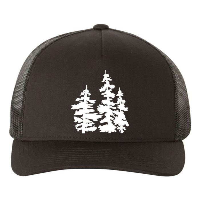 Pine Trees Illustration Yupoong Adult 5-Panel Trucker Hat