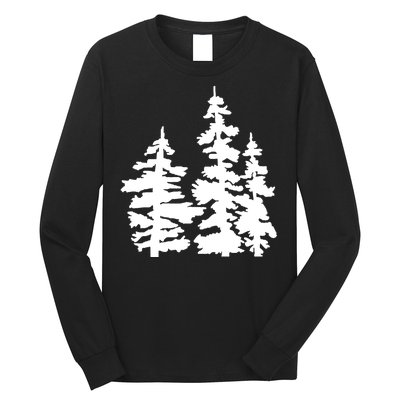 Pine Trees Illustration Long Sleeve Shirt