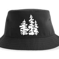 Pine Trees Illustration Sustainable Bucket Hat