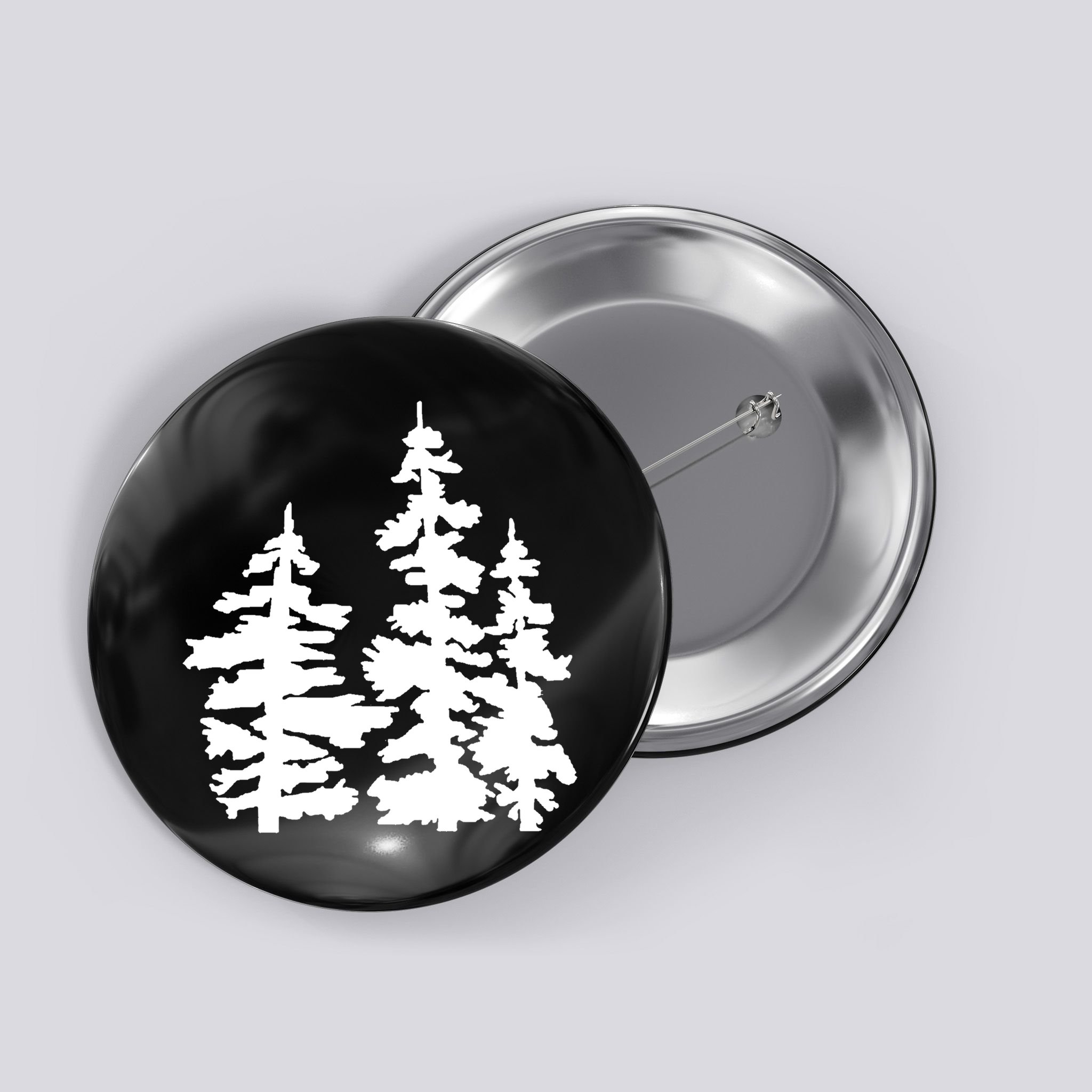 Pine Trees Illustration Button