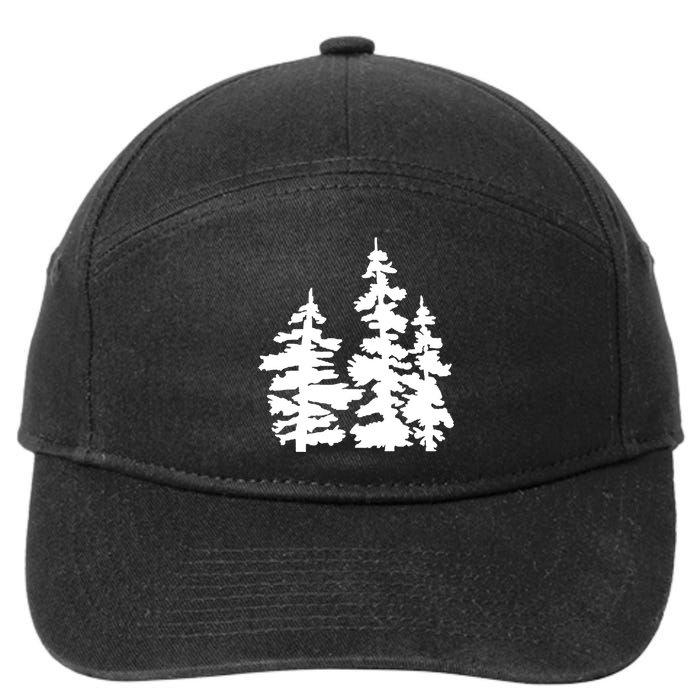 Pine Trees Illustration 7-Panel Snapback Hat