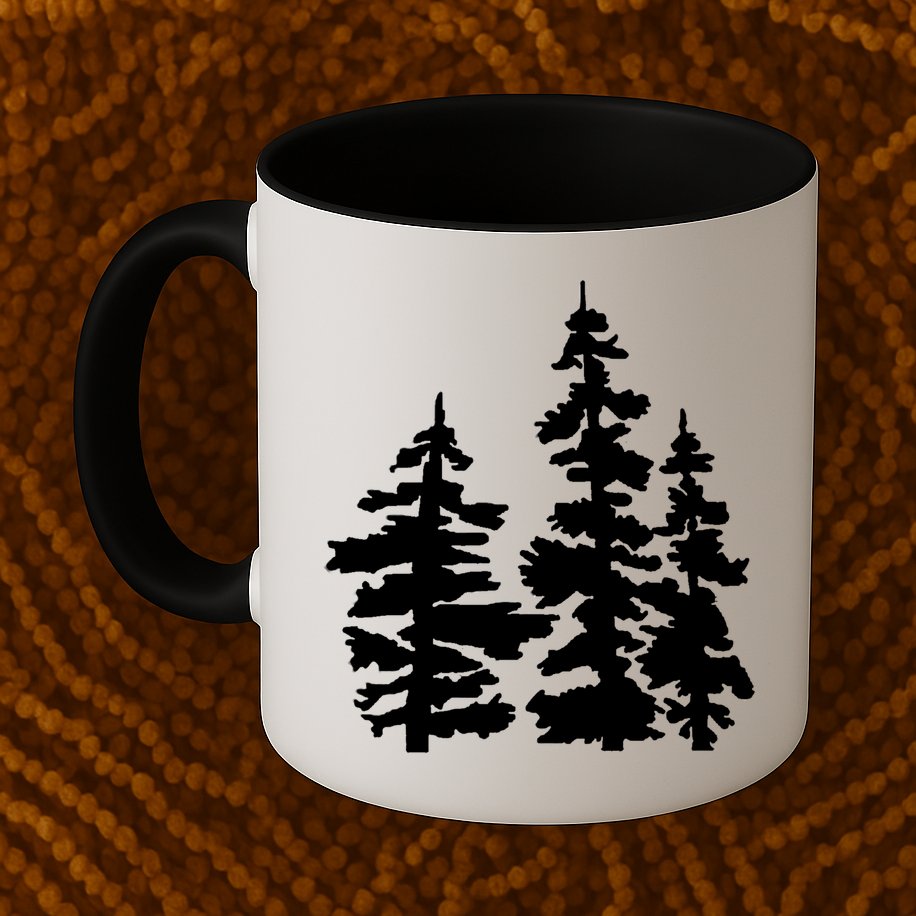 Pine Trees Illustration Mug