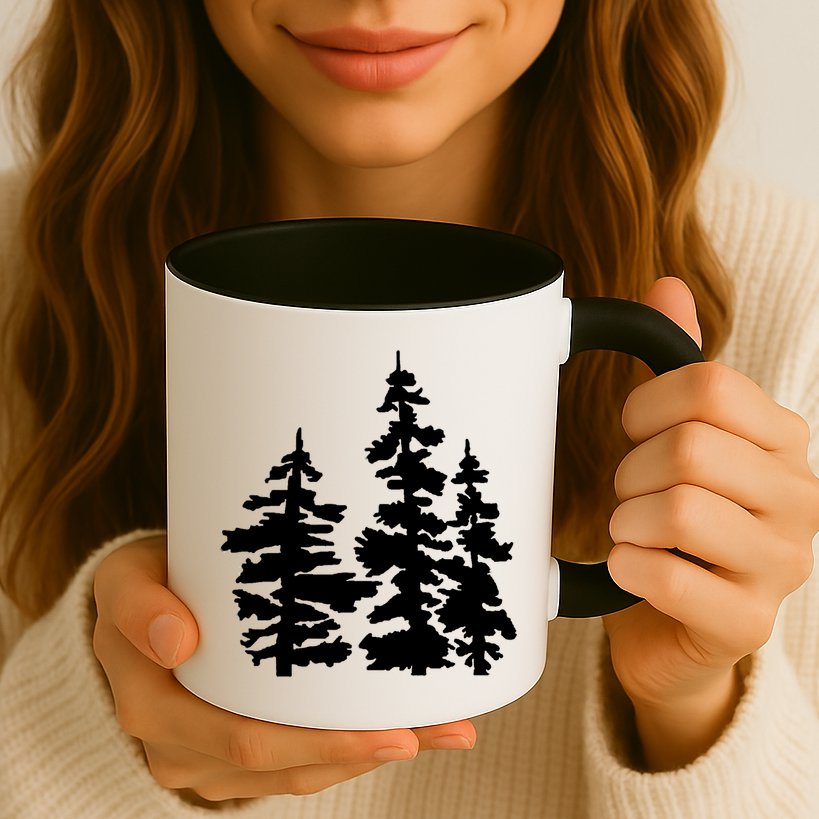 Pine Trees Illustration Mug