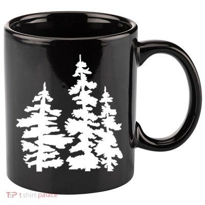 Pine Trees Illustration 11oz C Handle Ceramic Mug
