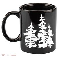 Pine Trees Illustration 11oz C Handle Ceramic Mug