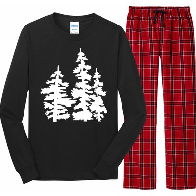 Pine Trees Illustration Long Sleeve Pajama Set