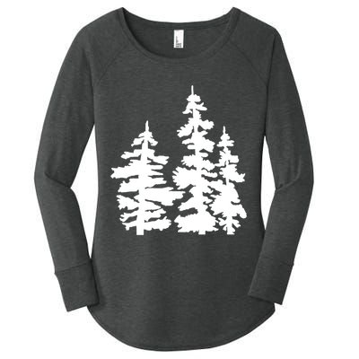 Pine Trees Illustration Women's Perfect Tri Tunic Long Sleeve Shirt