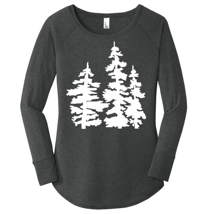 Pine Trees Illustration Women's Perfect Tri Tunic Long Sleeve Shirt