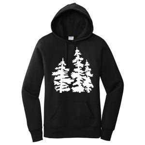 Pine Trees Illustration Women's Pullover Hoodie