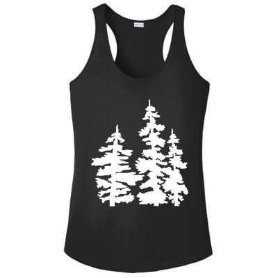 Pine Trees Illustration Ladies PosiCharge Competitor Racerback Tank