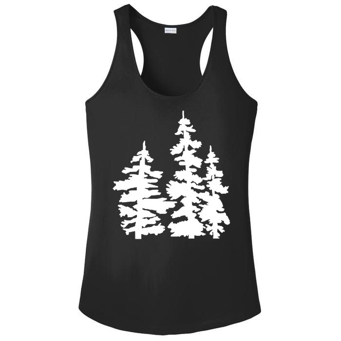 Pine Trees Illustration Ladies PosiCharge Competitor Racerback Tank