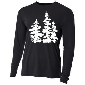 Pine Trees Illustration Cooling Performance Long Sleeve Crew