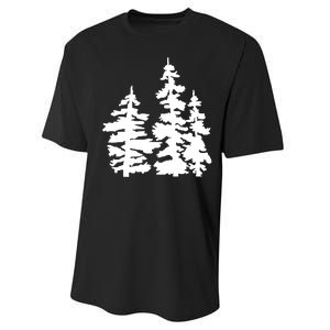 Pine Trees Illustration Performance Sprint T-Shirt